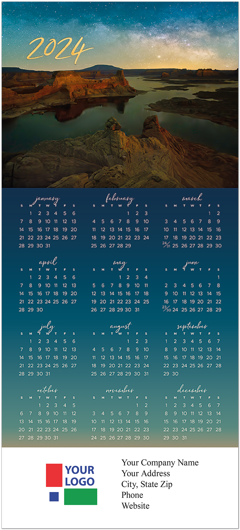 Glen Canyon Foil Calendar Card Business Calendars Posty Cards